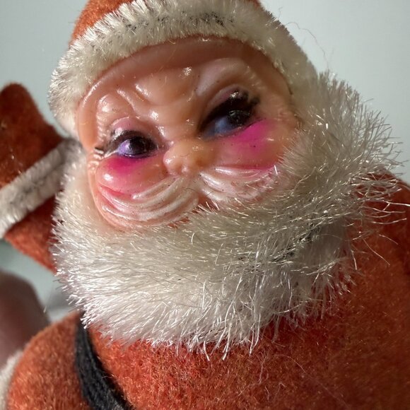 VTG Mr. Christmas Santa Claus Flocked Dancing on Drum Ornament 1972 - Picture 16 of 16